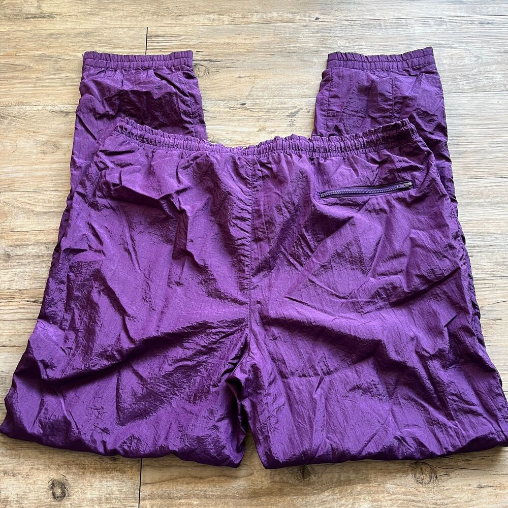 Vintage Windbreaker Pants Men's Medium Purple Workout Athletic Pro Celebrity